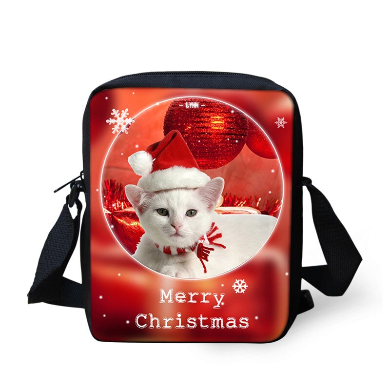 FORUDESIGNS Casual Women Handbag Christmas Cat Dog Cross-body Bags For Girls Child Small Shoulder Bag Kids Messenger Bag: CC1908E