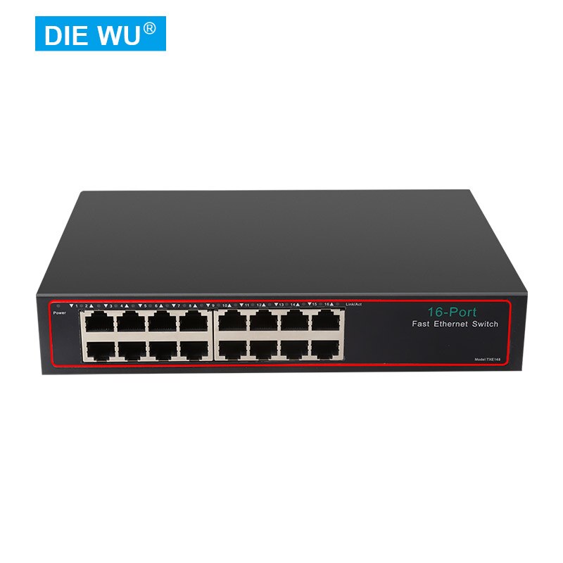 TXE148 16 port 10/100M Fast Ethernet Network Switch/Desktop or Wall-Mounting/Iron shell Ethernet Splitter/Built-in power adapter