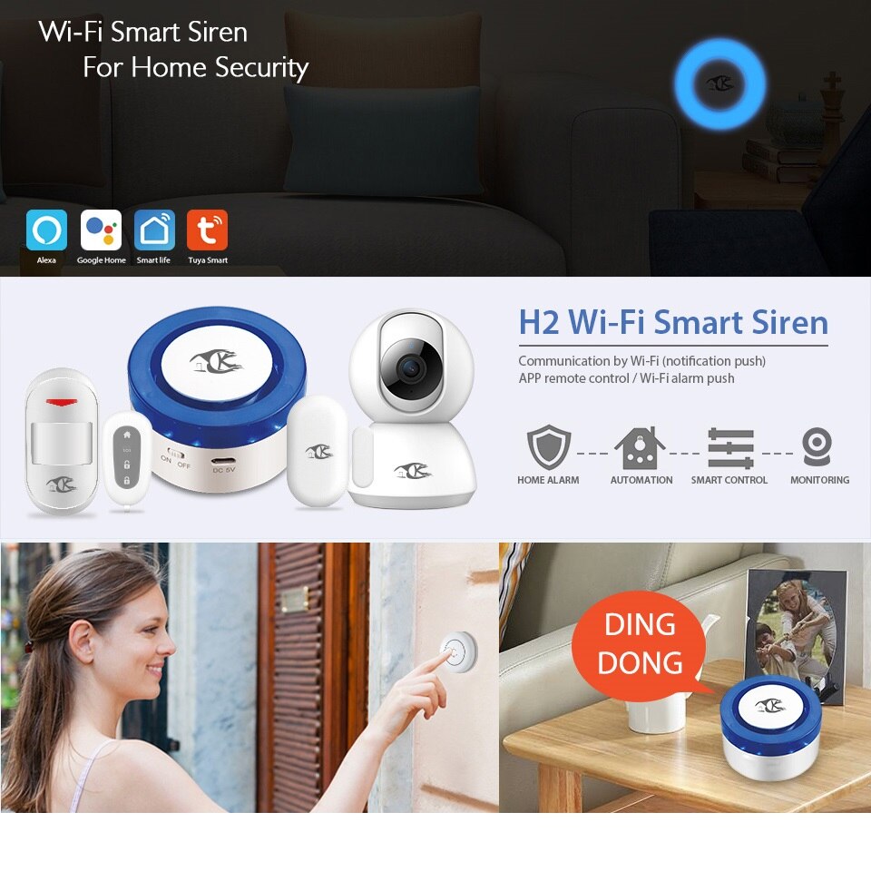 WiFi tuya alarm security system Smart home WiFi Wireless Alarm system