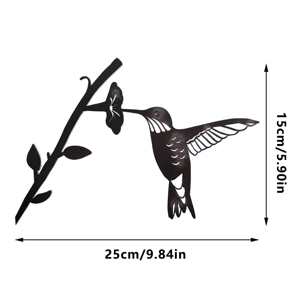 Tree Stake Metal Garden Art Stump Decoration Silhouette Hanging Yard Prop Pendant animal Bird shape Home Garden Decoration: 01