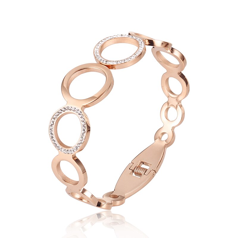 316 rostfritt stål roséguld kristaller armband för kvinnor armband nickelfria smycken bästa