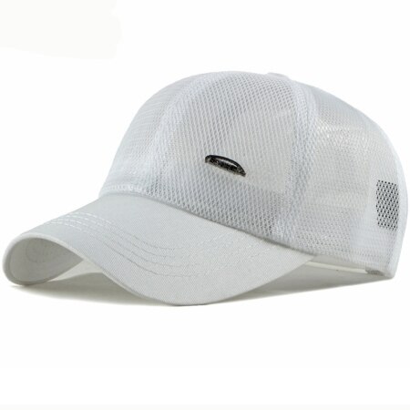 Heren mesh pet lente zomer zonnepet dames ademende baseball pet effen verstelbare trucker pet heren dames zonnehoed: Wit