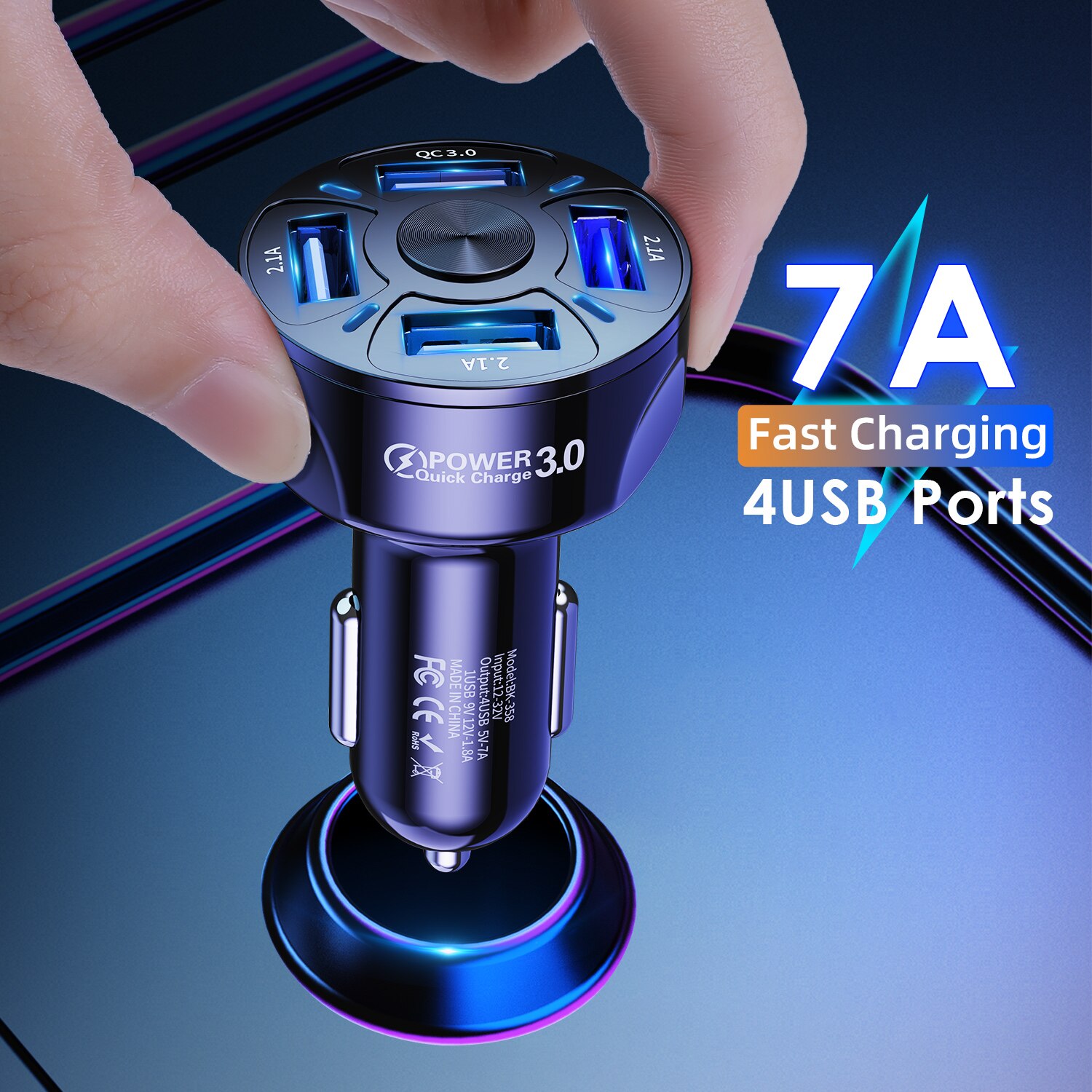 Cigarette lighter car charger smartphone usb adapter mobile phone charger fast charging charger 60w carregador 48WYandex station