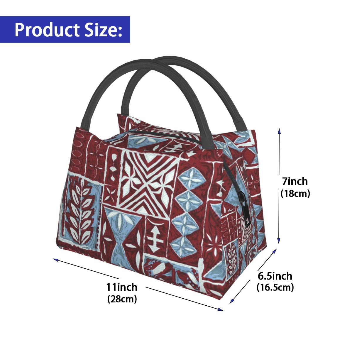 Geïsoleerde Warmte Lunch Zakken Hawaiian Tapa Doek Stof Afdrukken Thermische Vrouwen Picknick Bento Jongens Mannen Verse Pouch Voedsel Koeltas
