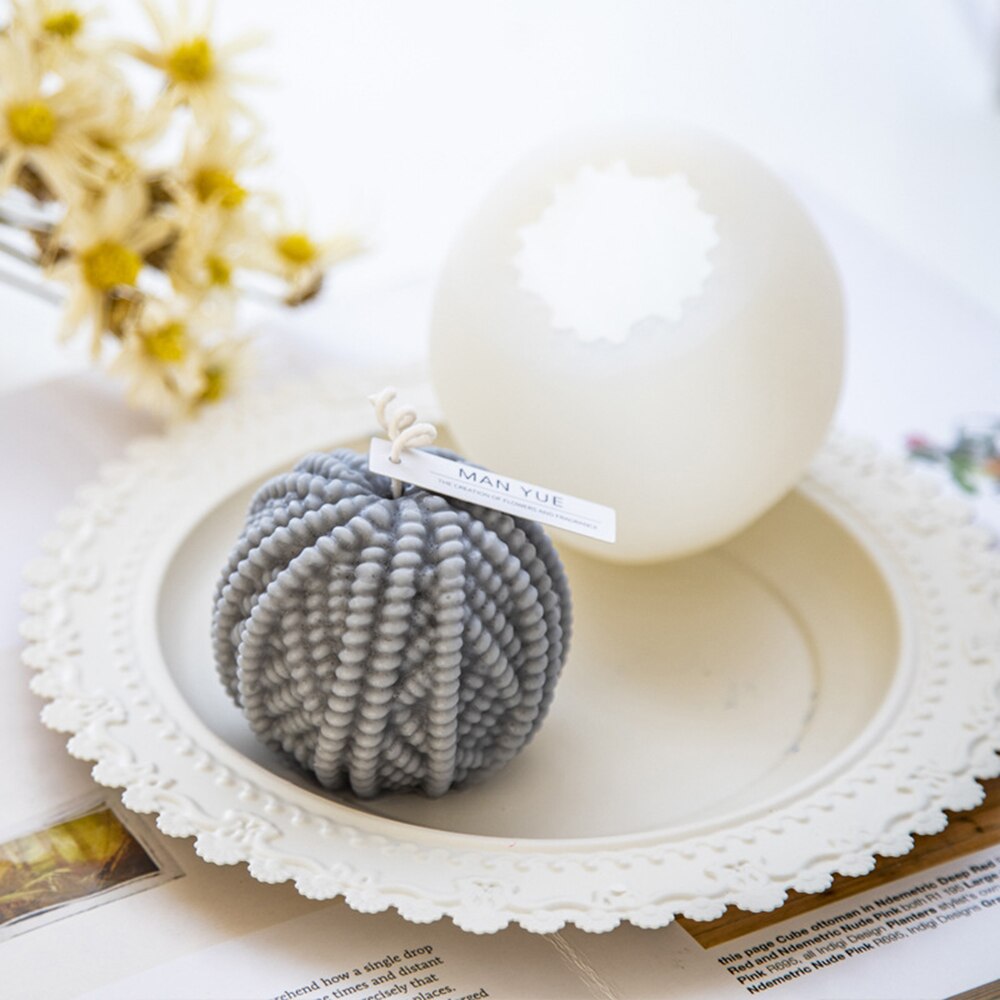 Vela cilíndrica de lana de punto, molde redondo de silicona para manualidades navideñas, bricolaje, vela aromática, jabón de yeso, herramientas para hacer Chocolate