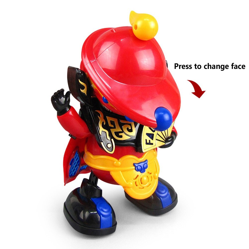 Muñeca China que cambia de cara de ópera, Robot de baile musical ligero, juguete para para niños