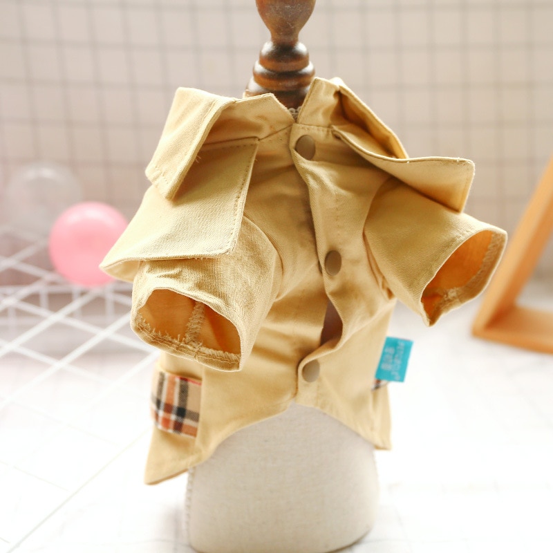 Spirng Summer Dog Clothes Handsome Trench Coat Dress Pets Outfits Warm Clothes for Small Dogs Costumes Jacket Puppy Shirt Dogs