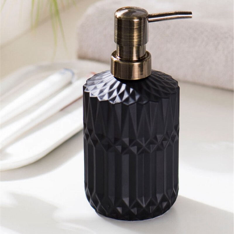 400ml såpedispenser, elegant glass, påfyll, tom flaske, hjem, hotell, dårlig, balsam, håndsåpe, sjampo, flaske