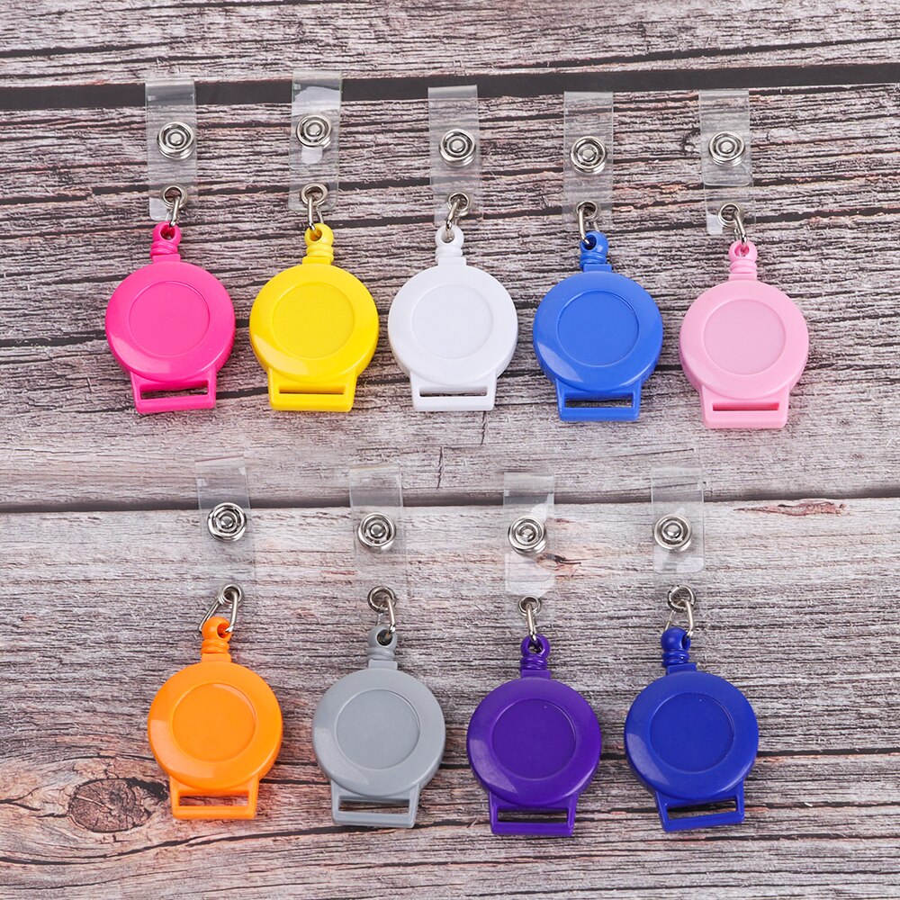 1PC Unisex Retractable Pull Badge ID Lanyard Name Tag Card Badge Holder Reels Key Ring Chain Clip School Student Office Supplies