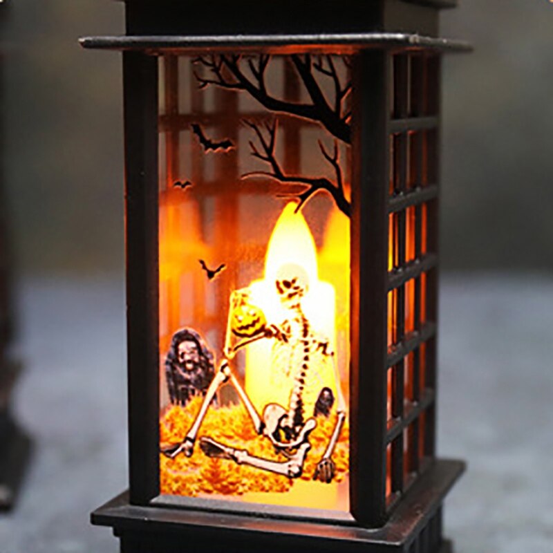 Halloween Vintage citrouille château lumière lampe fête suspendus décoration fantôme main citrouille fête veilleuse LED Festival lanterne