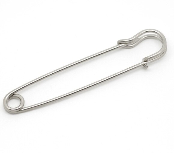 Silverfärgade stygnhållare säkerhetsnålar brosch metall stor säkerhetsnål smycken fynd gör-det-själv syverktyg kläder tillbehör: 10cm 1pc