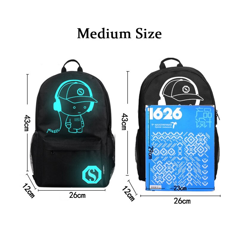 Anti-Dief Tas Lichtgevende Schooltassen Voor Jongens Student Rugzak 15-17 Inch Mochila Met Usb Opladen poort Slot Schooltas