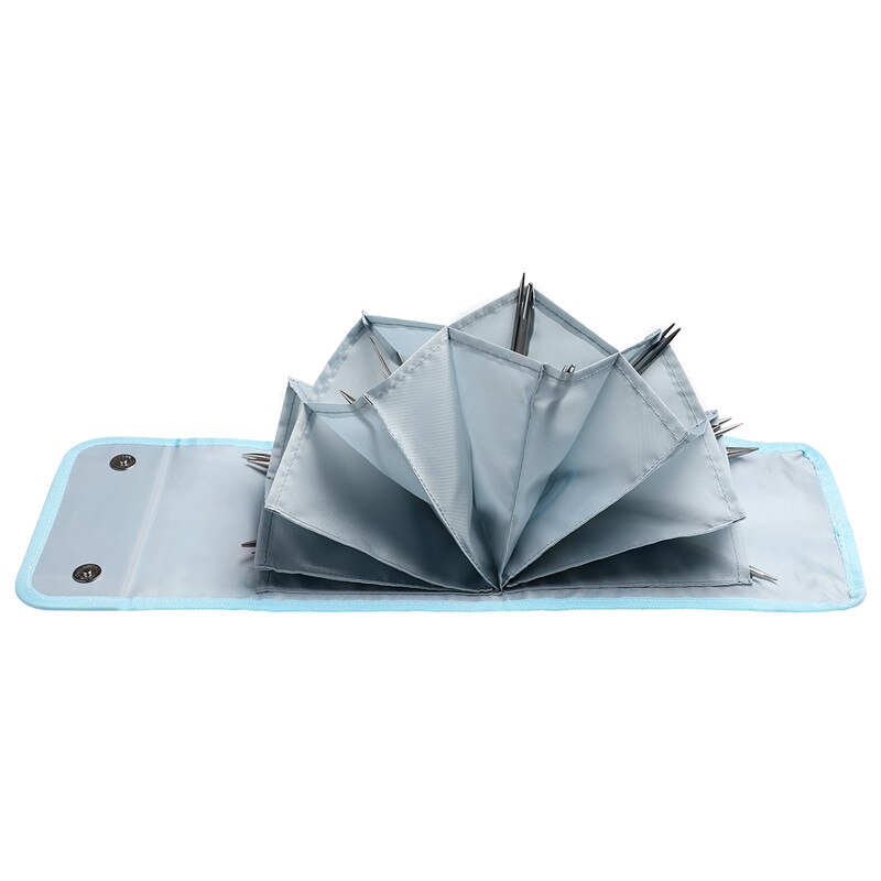 Knitting Needles Bag Knitting Storage Bag Crochet Hook Case Knitting Needle Bag Sewing Organizer Bag: Light Grey