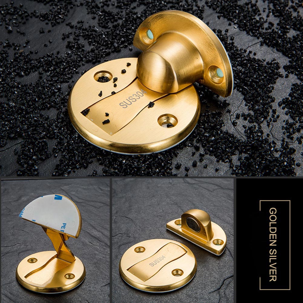 Magnetische Deurstopper - Set Van 4 - Zelfklevend Of Met Schroeven - Roestvrij Staal - Voor Binnen- En Buitendeuren