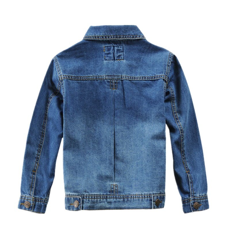 Blue Denim Jacket Voor Jongens Kids Solid Causale Jean Jas Bovenkleding Voor Tieners Jongen 110-160 Cm LM073