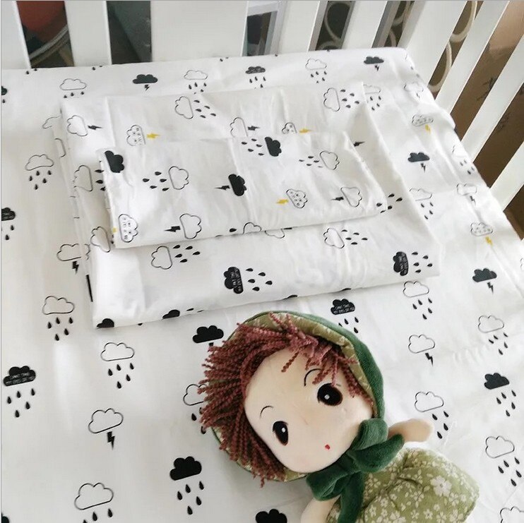 3Pcs Katoen Wieg Beddengoed Kit Voor Jongen Meisje Cartoon Baby Beddengoed Set Omvat Kussensloop Laken Dekbedovertrek zonder Vulmiddel: NO7