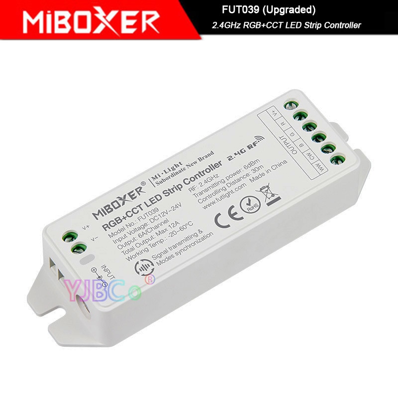Miboxer rgb+cct led strip light controller, fut 039 ( uppgraderad ) 2.4 ghz  dc12v ~ 24v led lampa tejpdimmer