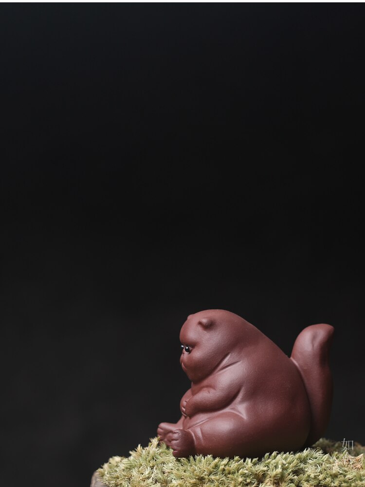 Creativity Purple Clay Tea Pet Cute Cat Tea Play Crafts Kung Fu Tea Set Decoration Home Decoration with Box