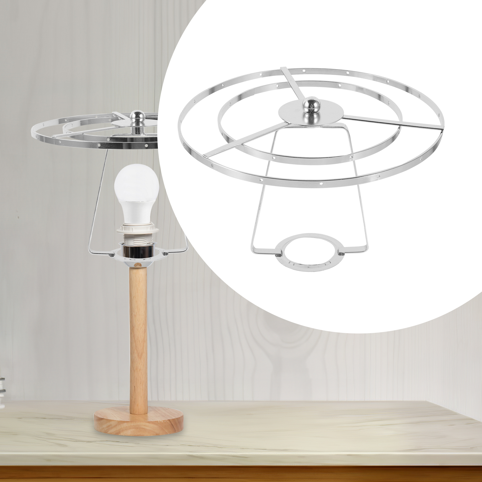 Schaduwbeugel Handige lampenkaphouder Onderdelen Vintage Stevig voor tafel Smeedijzeren harpreparatie: Zilver