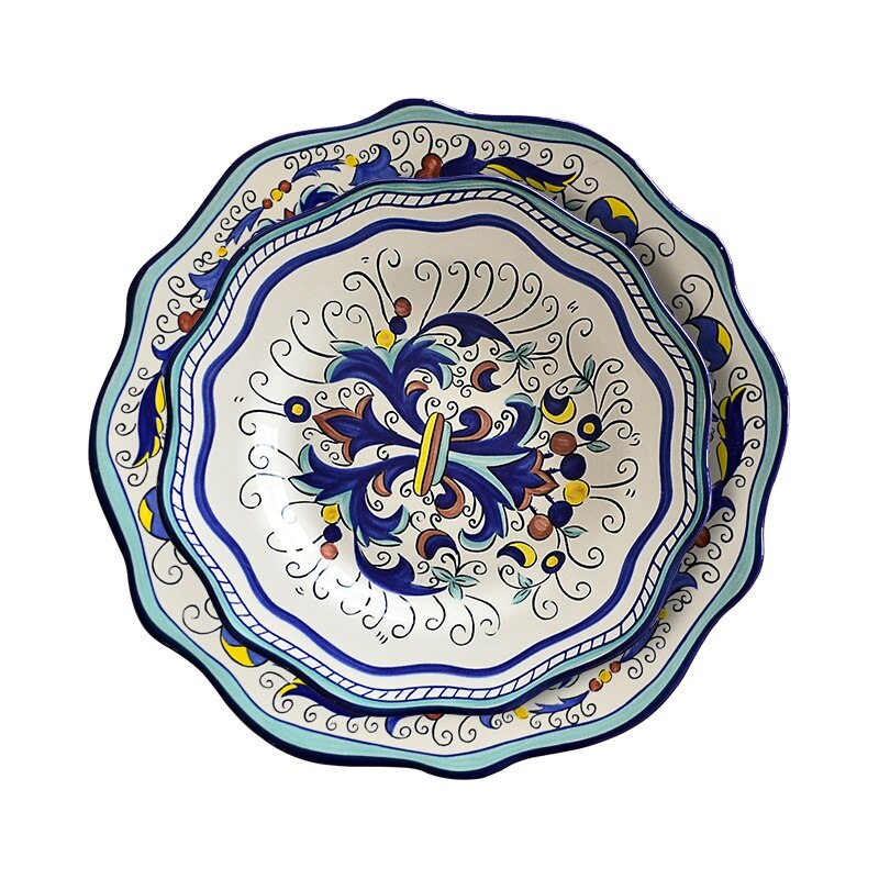 Vaisselle bohême maison de noël style européen ethnique douane série céramique plats occidentaux grandes assiettes
