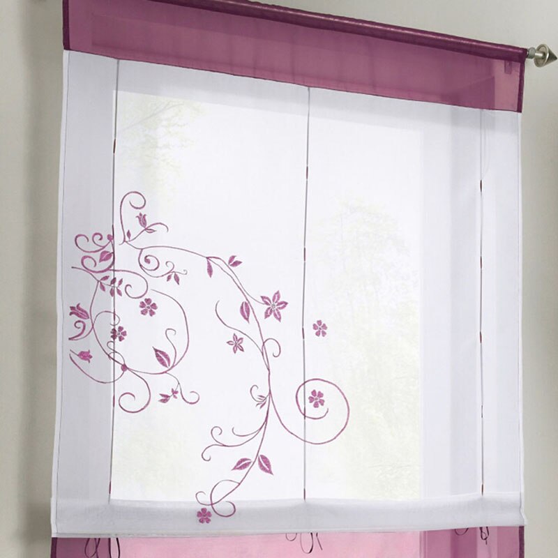 European Roman Style Voile Half-curtain Embroidered Rustic Curtain Blinds Gauze Small Coffee Cafe Kitchen Tulle Curtain