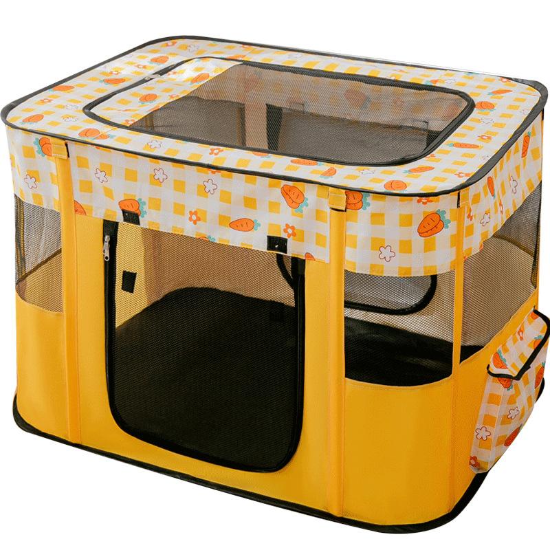 2022 Vierkante Opvouwbare Huisdier Hek Gele Kat Nest Kennel Puppy Tent Mooie Kitten Hond Levering Kamer Grote Ademend Slapen Bed: square yellow / Xl