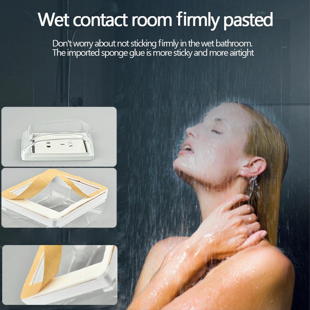 Interrupteur mural en plastique, boîtier étanche, panneau d'éclairage mural, sonnette, couvercle à rabat, transparent, salle de bains, cuisine,