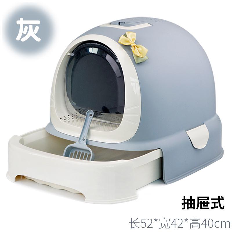 Katt sandlåda helt stängd katttoalett extra stor anti-stänk deodoriserande kattgödsel kruka bekväm och lättanvänd låda katt sandb: Modell 1
