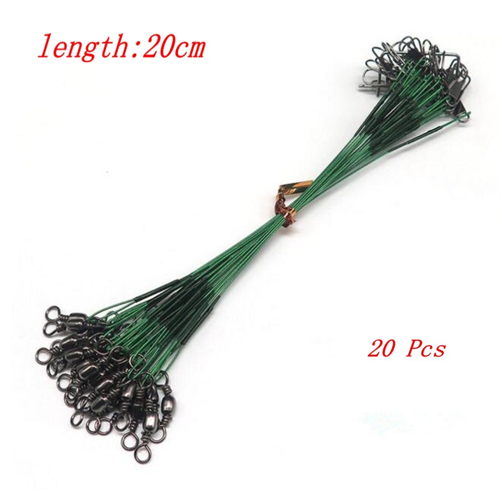 20 Teile/los Anti Biss Stahl Angelschnur Stahl Draht Führer Mit schwenken Angeln Zubehör Blei Ader Leine Angeln Draht 15CM-30CM: 2