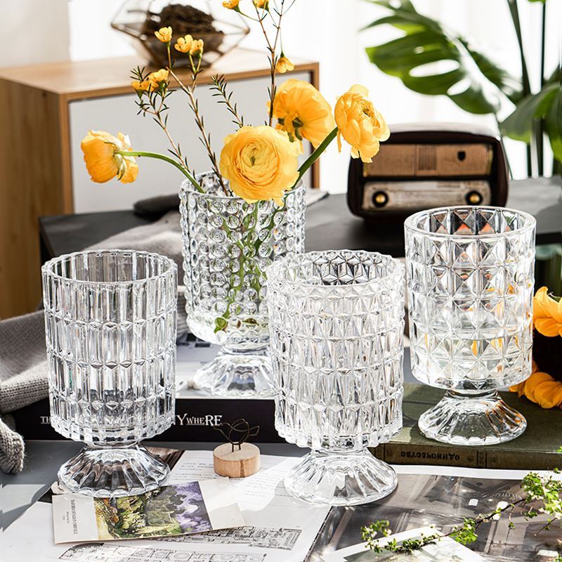Vase en verre Transparent, lampe de Table créative, Style bouteille de fleur de Table, de luxe, pour plantation d&#39;eau