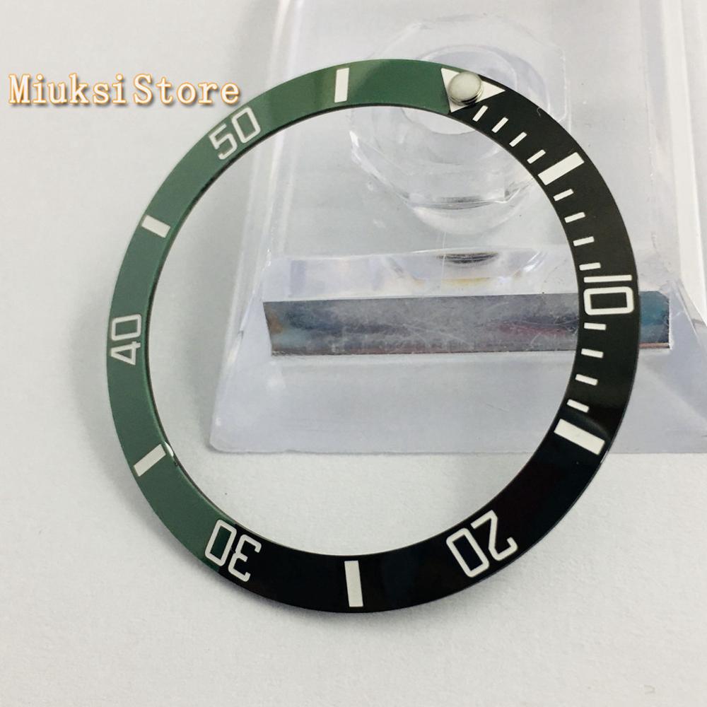 38mm black/green ceramics watch bezels fit automatic mechanical watch 40mm men' watch bezels