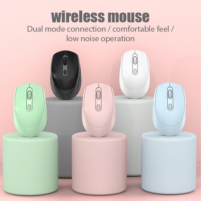 Macaron Multicolor Wireless Mouse Bluetooth Dual Mode Rechargeable Silent Mouse Prevention of wrist syndrome