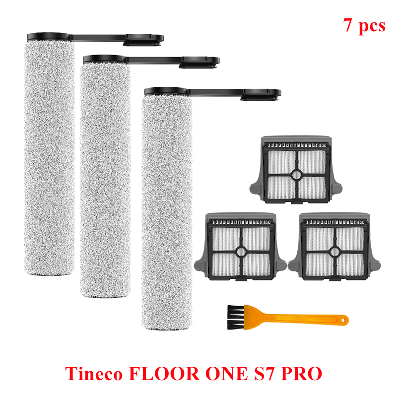Accessories For Tineco FLOOR ONE S7 PRO Spare Soft Roller Brush HEPA Filter Cordless Vacuum Cleaner Parts Replacement Kit: army green