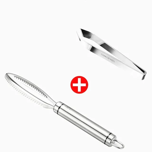 Acessórios de cozinha inoxidável escamas de peixe raspagem raladores remover rápido limpeza de peixe descascador raspador osso de peixe pinças ferramenta gadge: ROXO