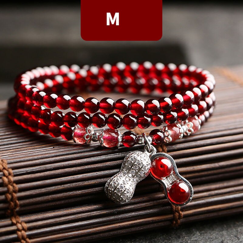 Wein Rot Granat Armbänder Für Frauen Natürliche Edelstein 925 Sterling Silber Schmuck Fox Kürbis Pixiu Schneeflocke Charme Beste Mädchen: Type M