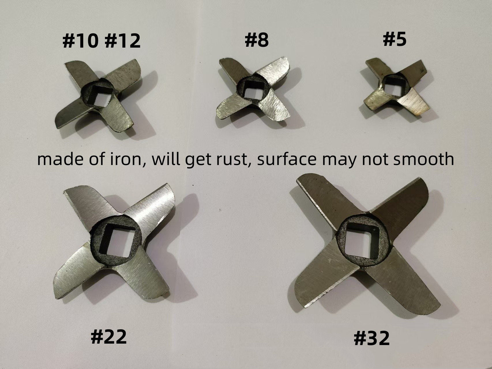 1 pièce 5 # 8 # 10 # 12 # 22 # 32 # Lame de hachoir à viande, couteau croisé, pièce de rechange pour hachoir, fonte