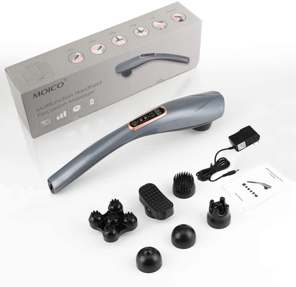 Handheld Back Massager, 6 Verwisselbare Knooppunten, Massager Deep Tissue Massage Voor Terug Spier Voet Nek Schouder Been Body