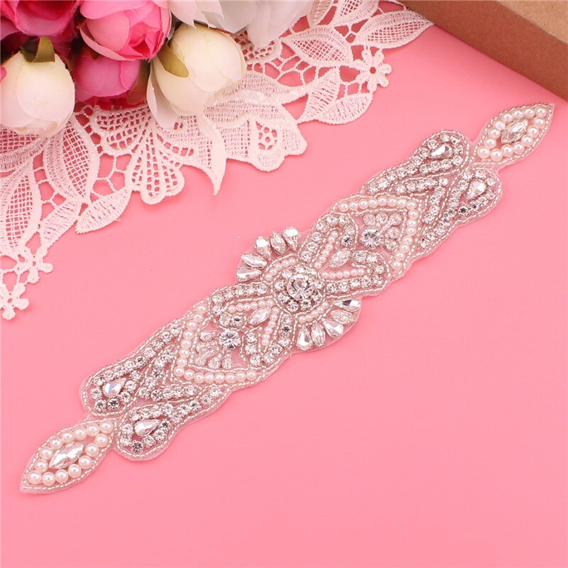 Yjwsxf Bruids Riem Trouwjurk Riem Dames Riem Parel Avondjurk Riem Rhinestone Riem Accessoriessories: silver