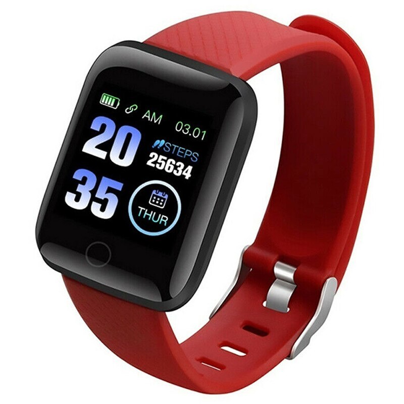 Smart Armband Bluetooth 4.2 Bloed Zuurstof Stappenteller Calorieën Verbrand Slaap Monitor Sport Horloge H-Best: Rood