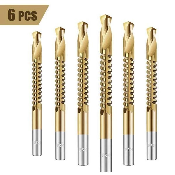 6 teile/satz Multifunktionale Bohrer Hohe Geschwindigkeit Stahl Gewinde Spiral- Schraube metrisch Verbund Tippen Bohrer klopfen Twist bohrer einstellen