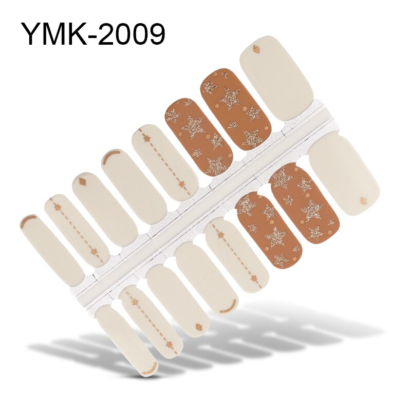 Lamemoria 16 tips/ark skönhet naglar klistermärken jul nagelinpackningar multicolor nagelkonst hela klistermärken självhäftande tips manikyr: Ymk -2009