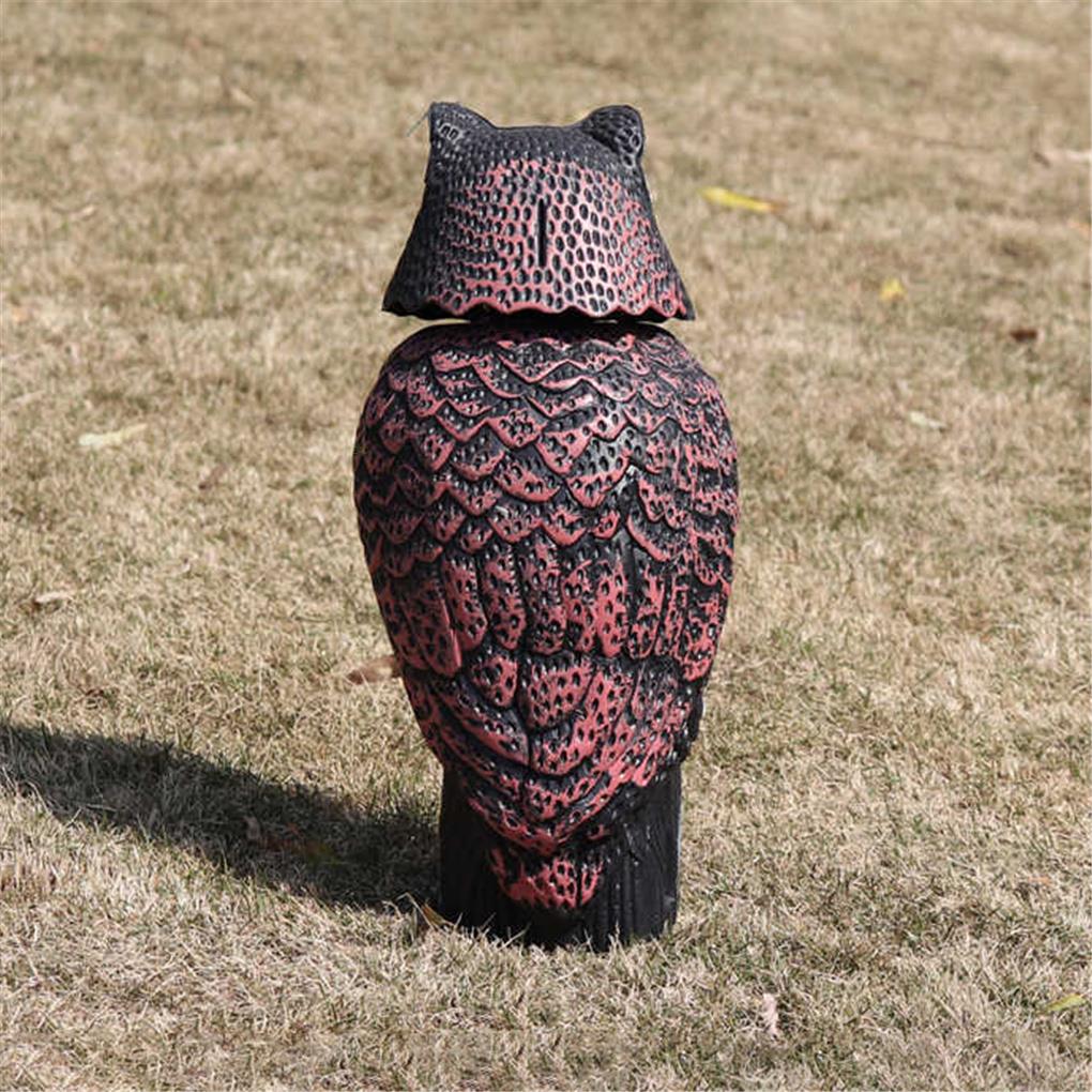 Realistic Bird Scarer Rotating Head Sound Owl Prowler Decoy Protection Repellent Pest Control Scarecrow Garden Yard Move