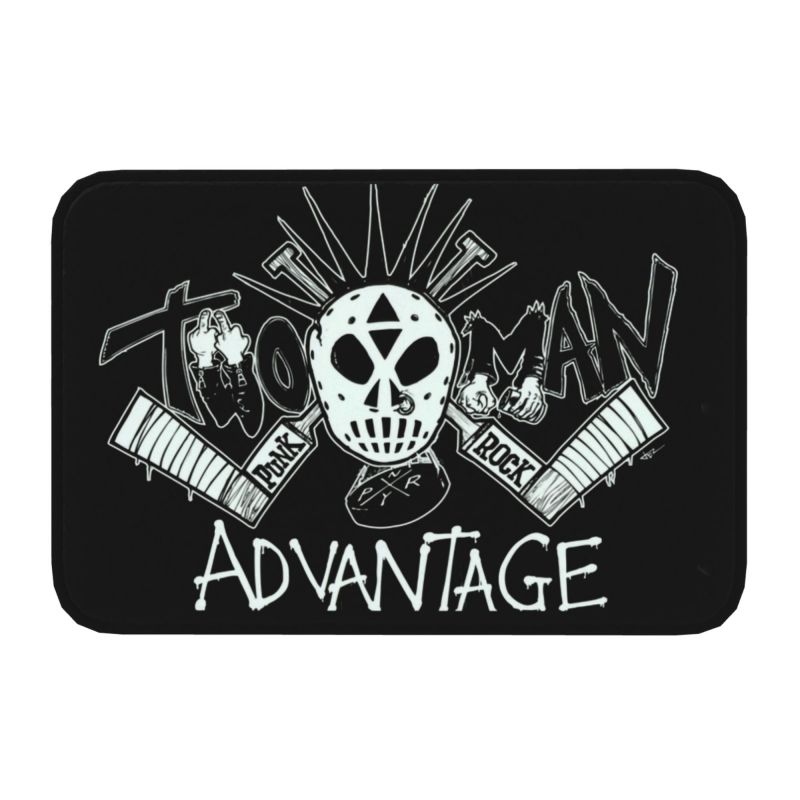 Individuell gestaltete eishockey-herzschlag-fußmatt, rutschfest, für eingangsbereich, küche, Schlecht, wohnzimmer, spielerzimmer, wohnzimmer, fußmatt: Blau