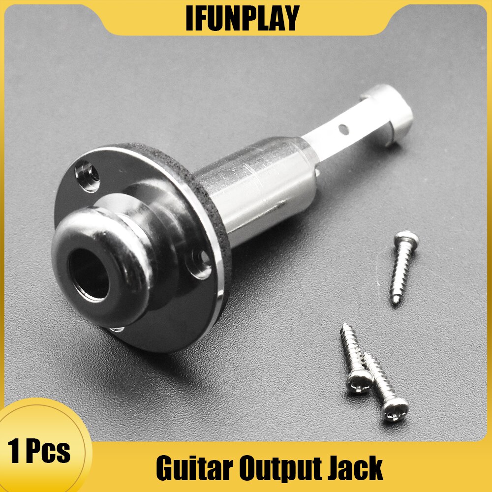 Krom avtagbart jekkdeksel messing 1/4 &quot; 6.35 gitarreim låsestift jack end pin output input jack-kontakt for gitarbass