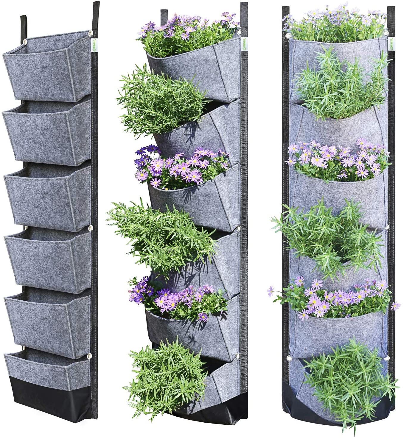 Bolsa colgante de varios bolsillos para cultivo de plantas frutales, bolsas de fieltro para cultivo de plantas y verduras, para balcón y hogar