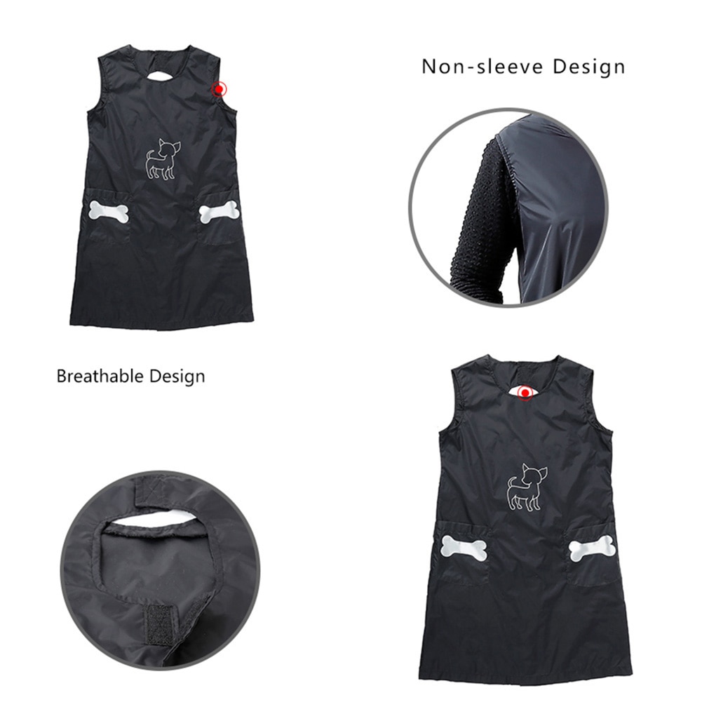 Tablier de toilettage en Nylon imperméable avec poches tablier en laine Anti-adhésif pour chien/chat