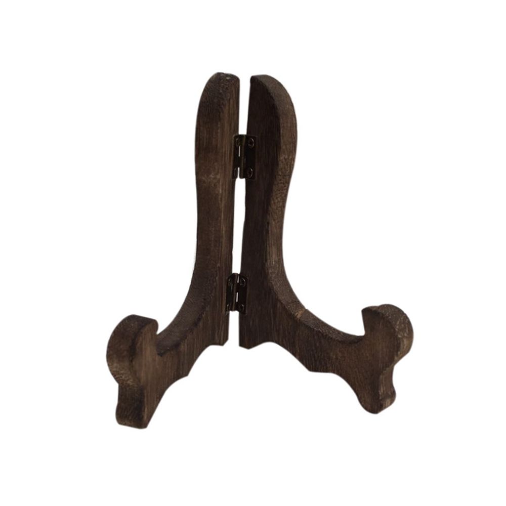 Tre bærbar hjemdekor porselenstallerken display sammenleggbart oppbevaringsstativ dekorativt stativ staffeli displaystativ: Lysegrå