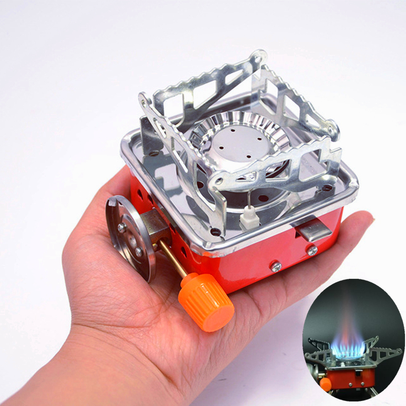 Mini Portable Foldable Camping Stove Long Gas Tank Stove Square Cooker Self-driving Tour Fishing Picnic Outdoor Gas Burner 2800W