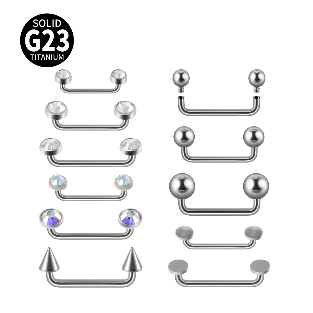 1PC G23 Titanium Surface Piercings Double Ball Staple Dermal Anchor14G Internal Threaded Cone Micro Dermal Anchors Bar Jewelry