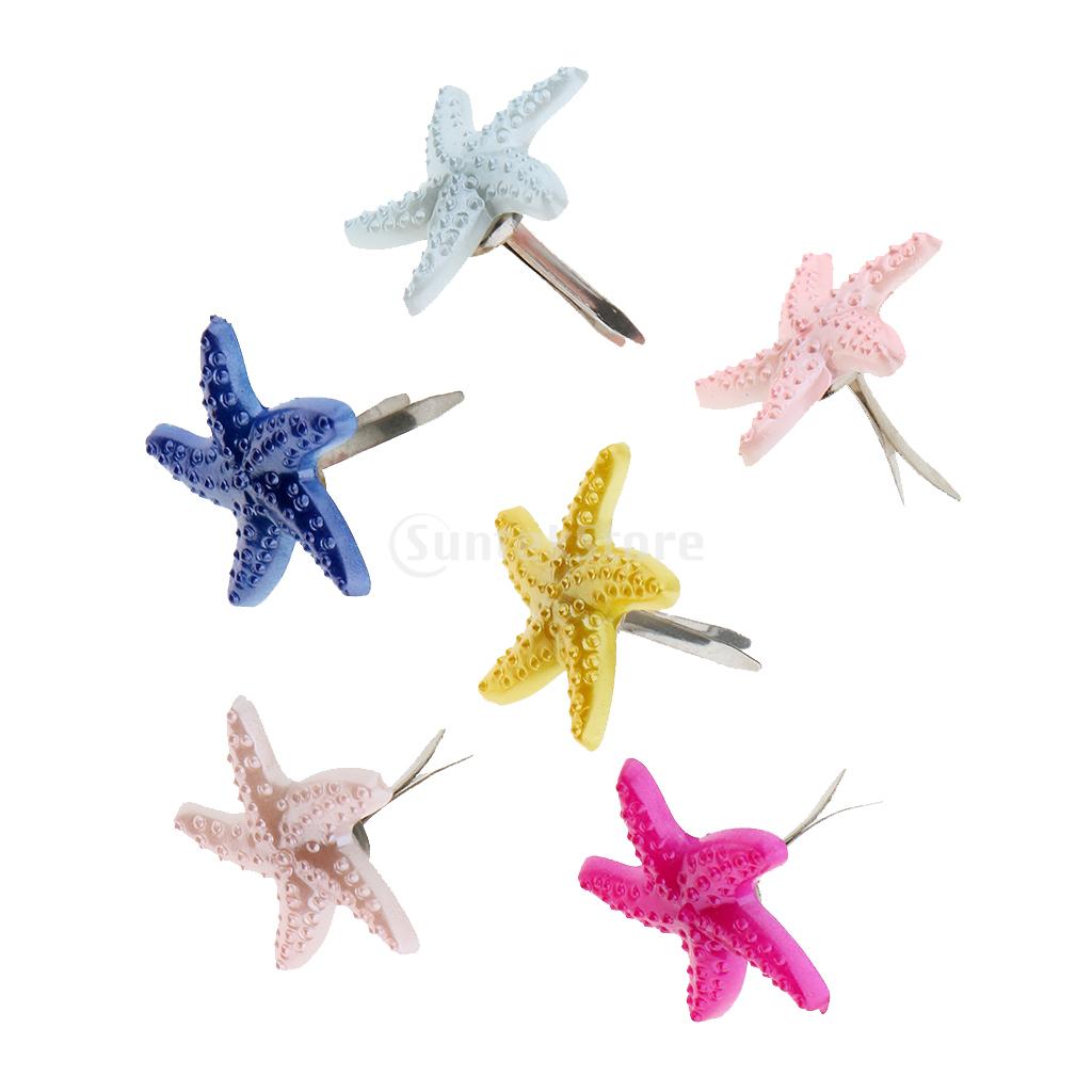 Sujetador de papel con forma de estrella de mar para álbum de recortes, adornos metálicos para manualidades, 19mm, 50 unidades